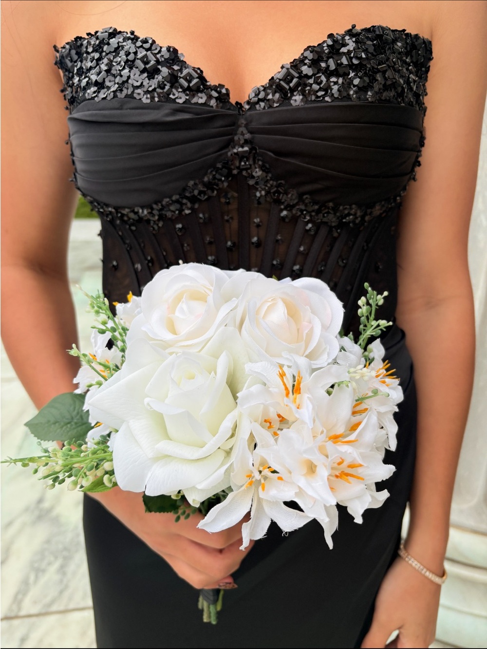 Black Long Prom Dress Formal Beaded